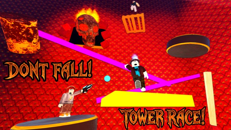 Escape from H.E. Double Hockey Stick — Don't Fall and Tower Race modes over a lava pit